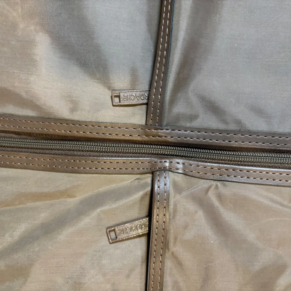 Jordache Garment Bag Unisex Brown Excellent Vintage Tweed Folding Suit Carrier